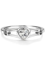 lovely silver cubic zirconia April birthstone ring for babies and kids 